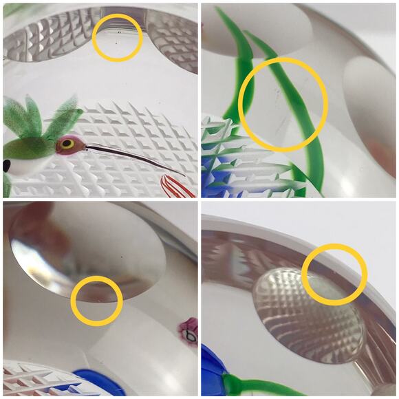 Perthshire 1987D Hummingbird Feeding from Blue Gentians Faceted Paperweight - Picture 11 of 14